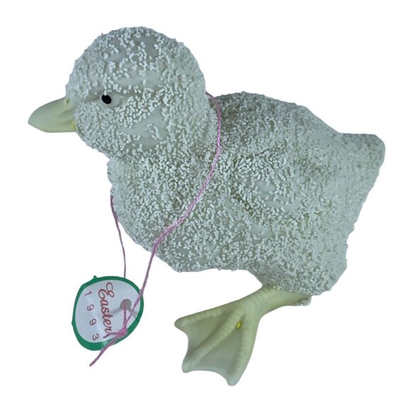 Vintage Dept 56 Easter 1993 Textured Cream Duckling Figurine 282-6 Porcelain 3" - Picture 3 of 12